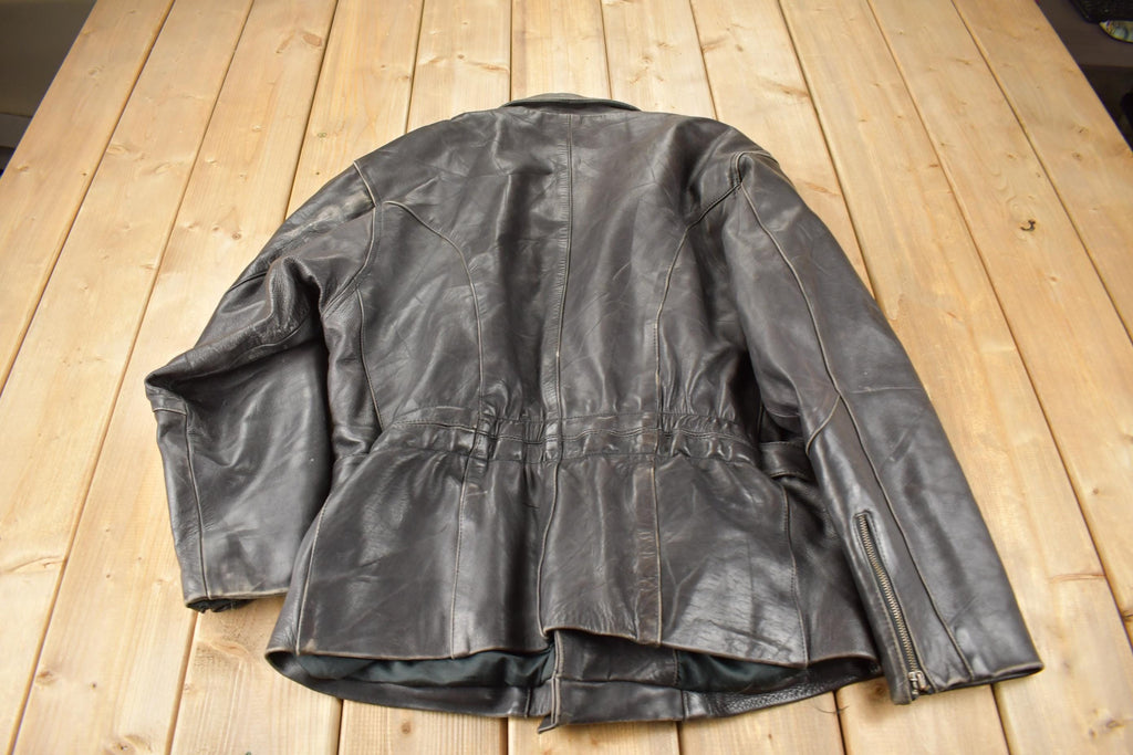 Vintage 1980sDark Brown Genuine Leather Women's Coat Size XL