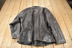 Vintage 1980sDark Brown Genuine Leather Women's Coat Size XL