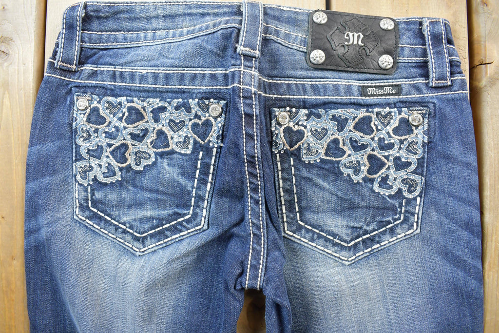Vintage Y2K Miss Me Bedazzled Low Rise Jeans Size 26x32