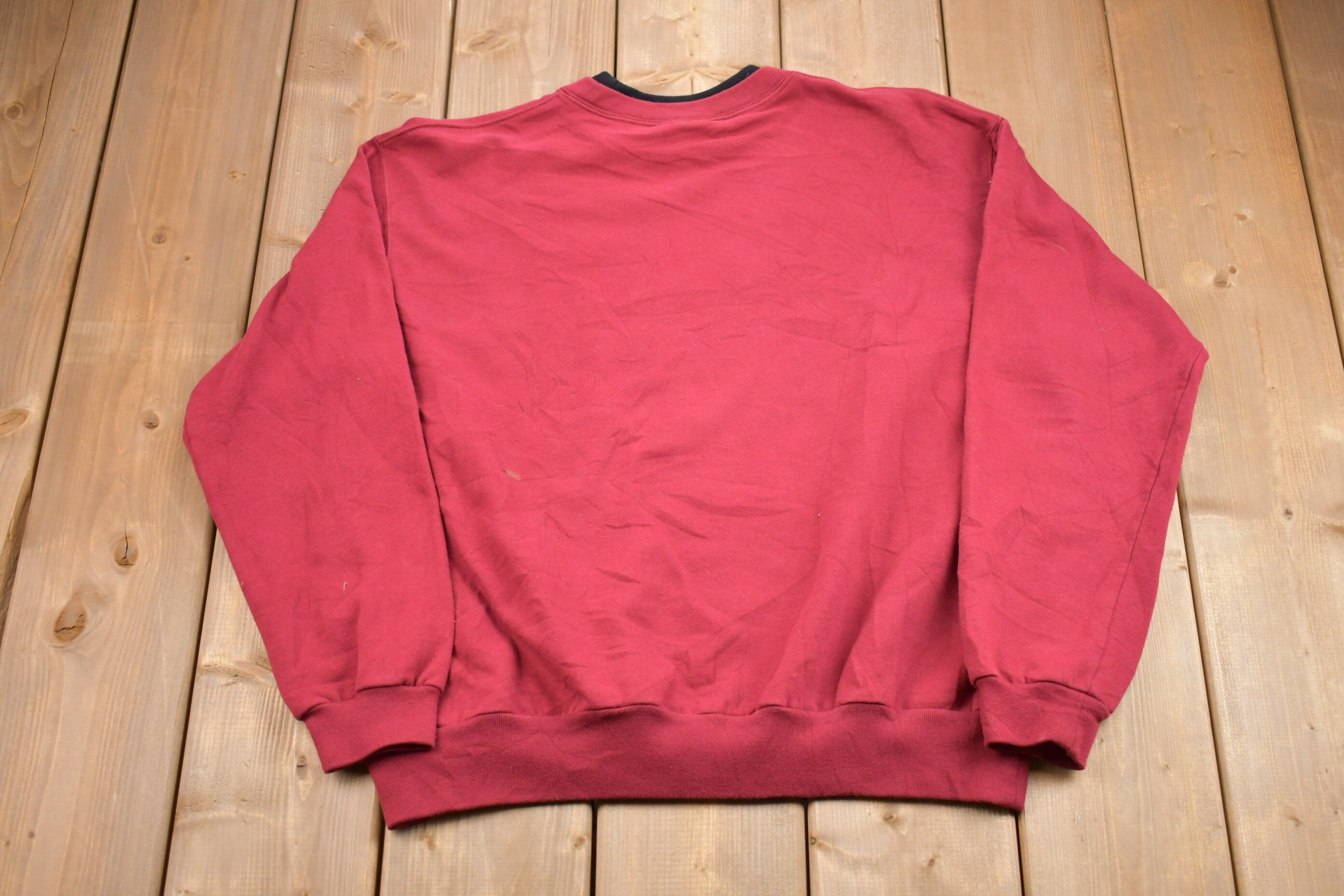 Vintage 1990s Cute Butterfly Double Collar Embroidered Crewneck Sweatshirt