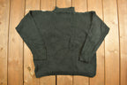 Vintage Beldoch Popper Floral Knit Mock Neck Sweater