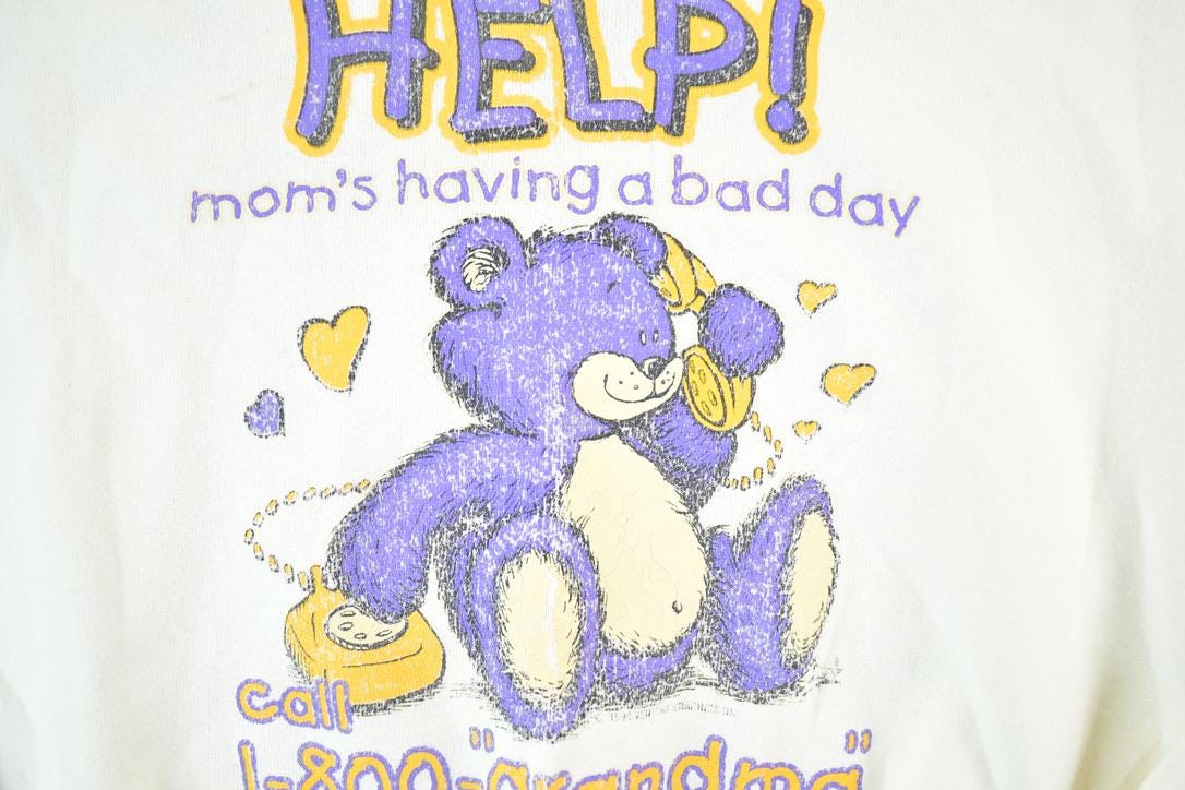 Vintage 1990s Moms Having A Bad Day Call Grandma Crewneck Sweatshirt Mens L