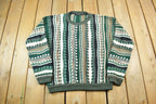 Vintage 1990s Protégé 3D Coloured Cable Knit Crewneck Sweater