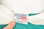 Vintage 1990s Morning Sun Hummingbird Graphic Print Collared Sweatshirt Women's L