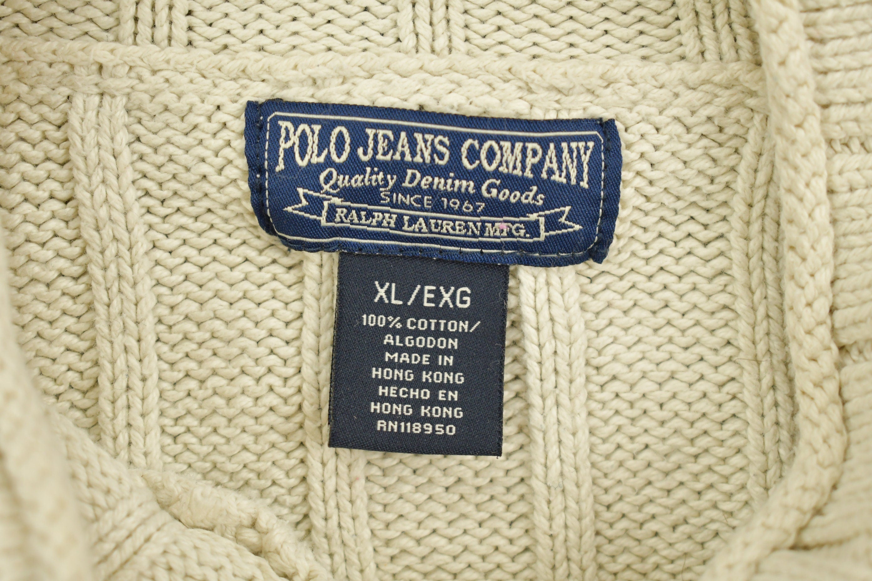 Vintage 1990s Polo Jeans Knit Mockneck Sweater