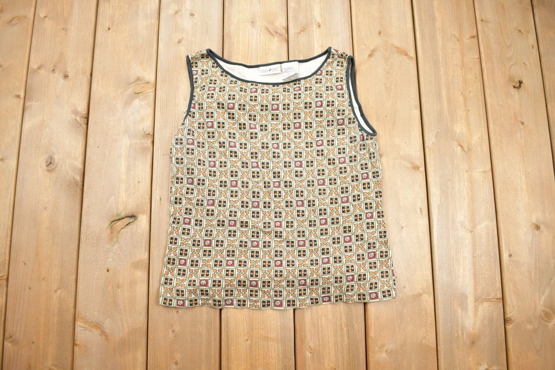Vintage 1980s White Stag Quilted Texture Tank Top