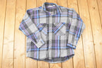 Vintage 1990s Wearguard Plaid Flannel Button Up Shirt Men's L