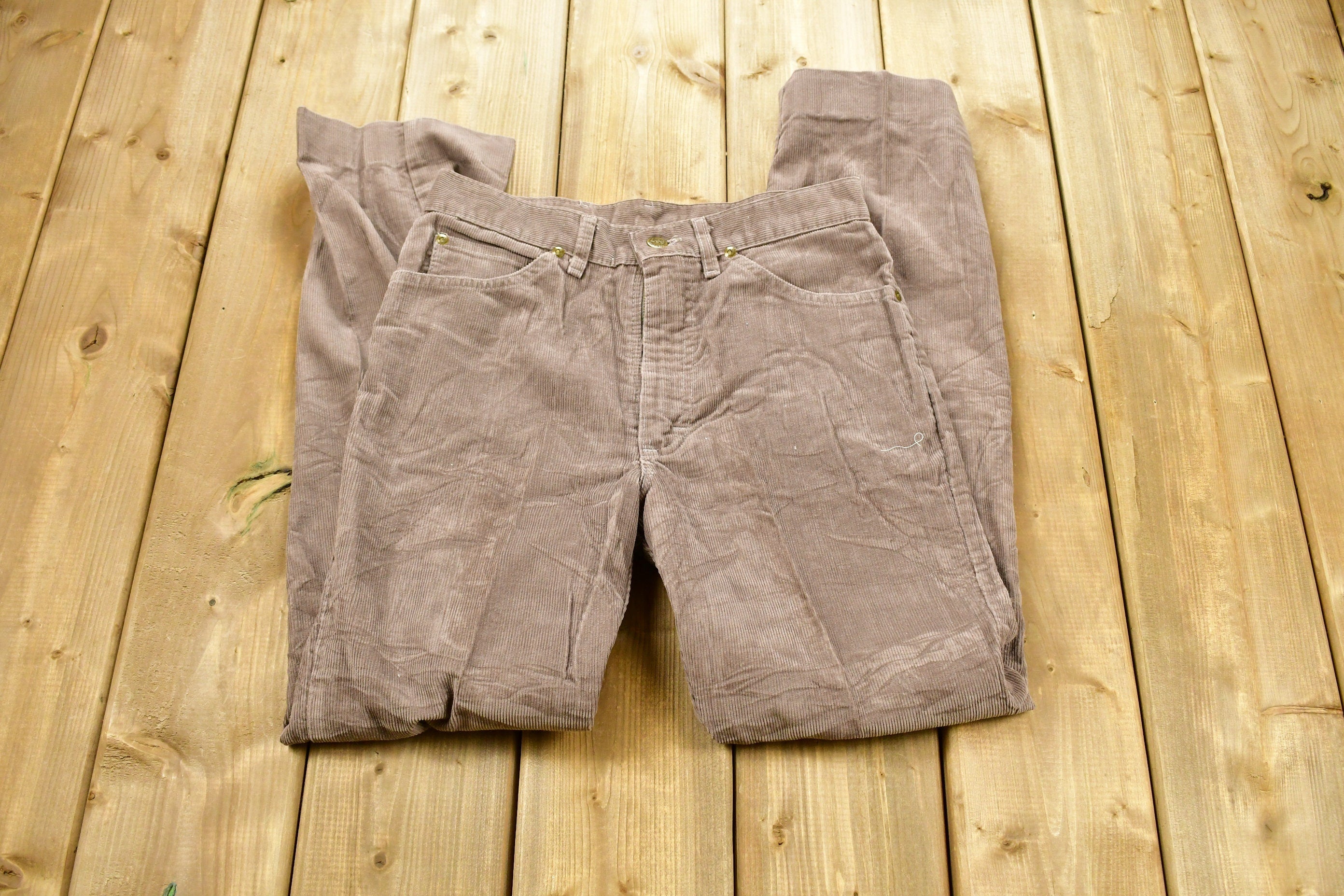 Vintage 1980s Lee Brown Corduroy Trousers Size 29