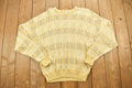 Vintage 1990s Pale Yellow Jantzen Knit Sweater / Vintage 90s Crewneck / Made in USA / Casual Winter Wear / Pullover Sweatshirt