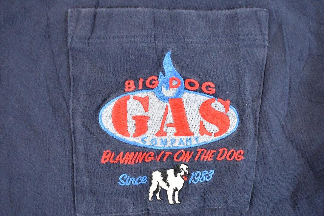 Vintage 1990s Big Dog Gas Embroidered Souvenir Long Sleeve T-Shirt Men's L