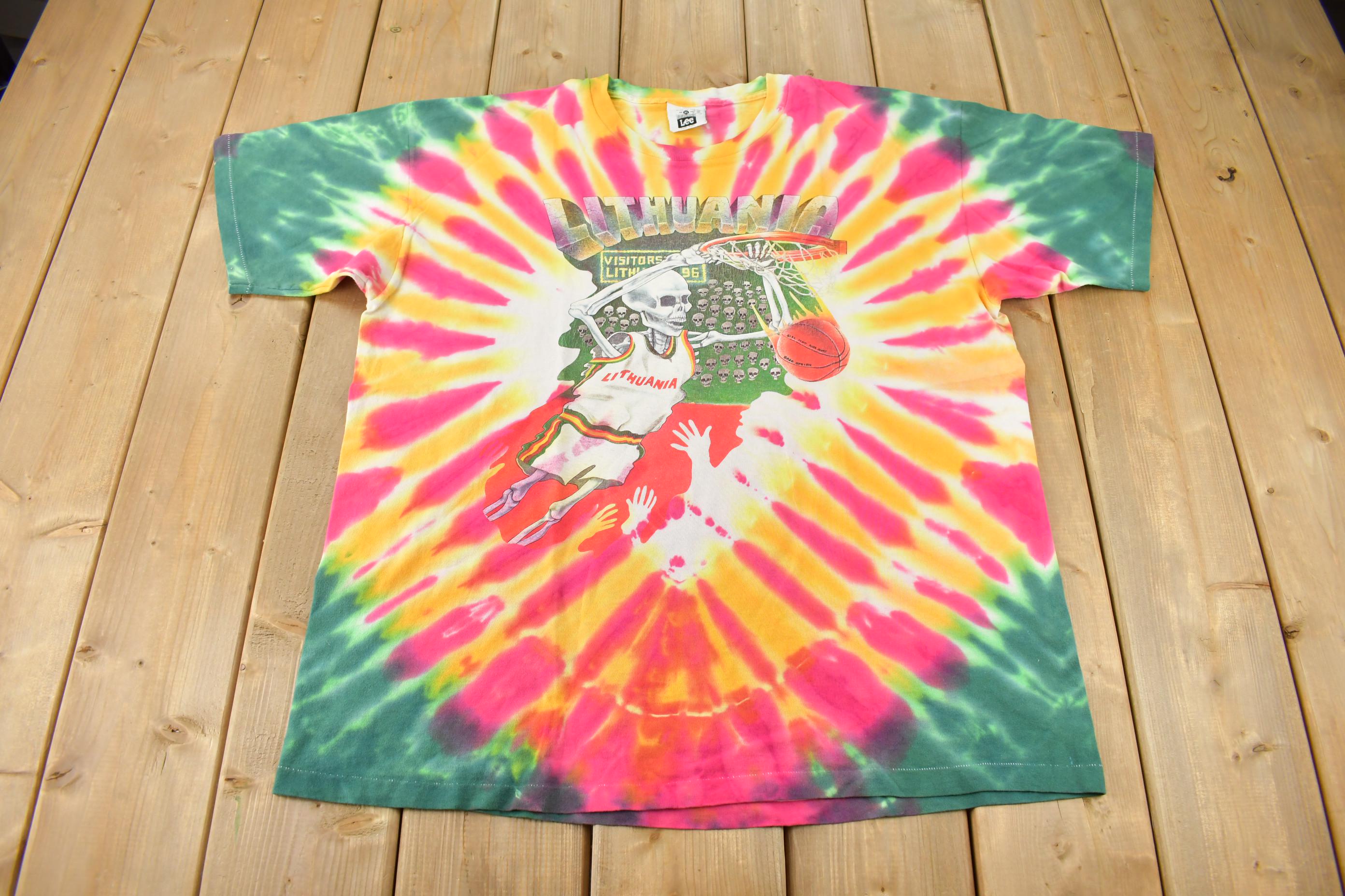 Vintage 1992 Grateful Dead Lithuania Barcelona All Over Print Band T-shirt
