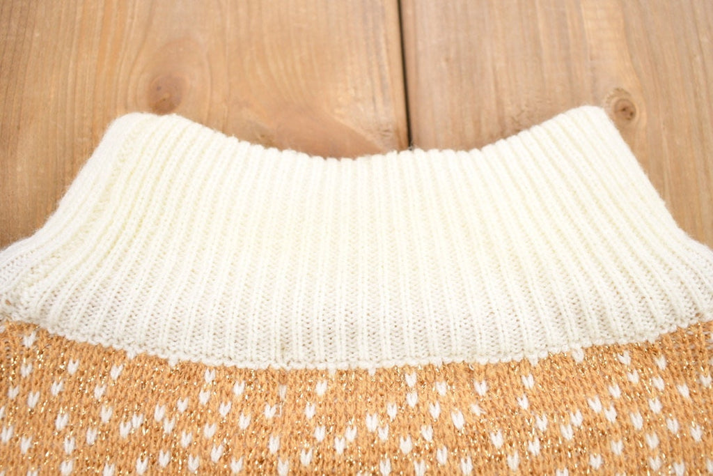 Vintage 1990s Messages Knitted Turtleneck Sweater