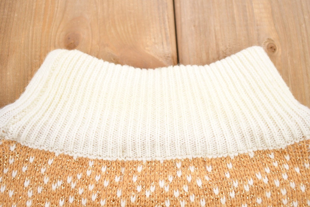 Vintage 1990s Messages Knitted Turtleneck Sweater