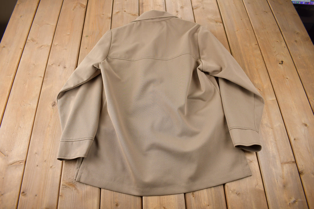 Vintage 1970s Levi's Panatela Tops Western Style Beige Button Up Shirt Made in USA Size XL
