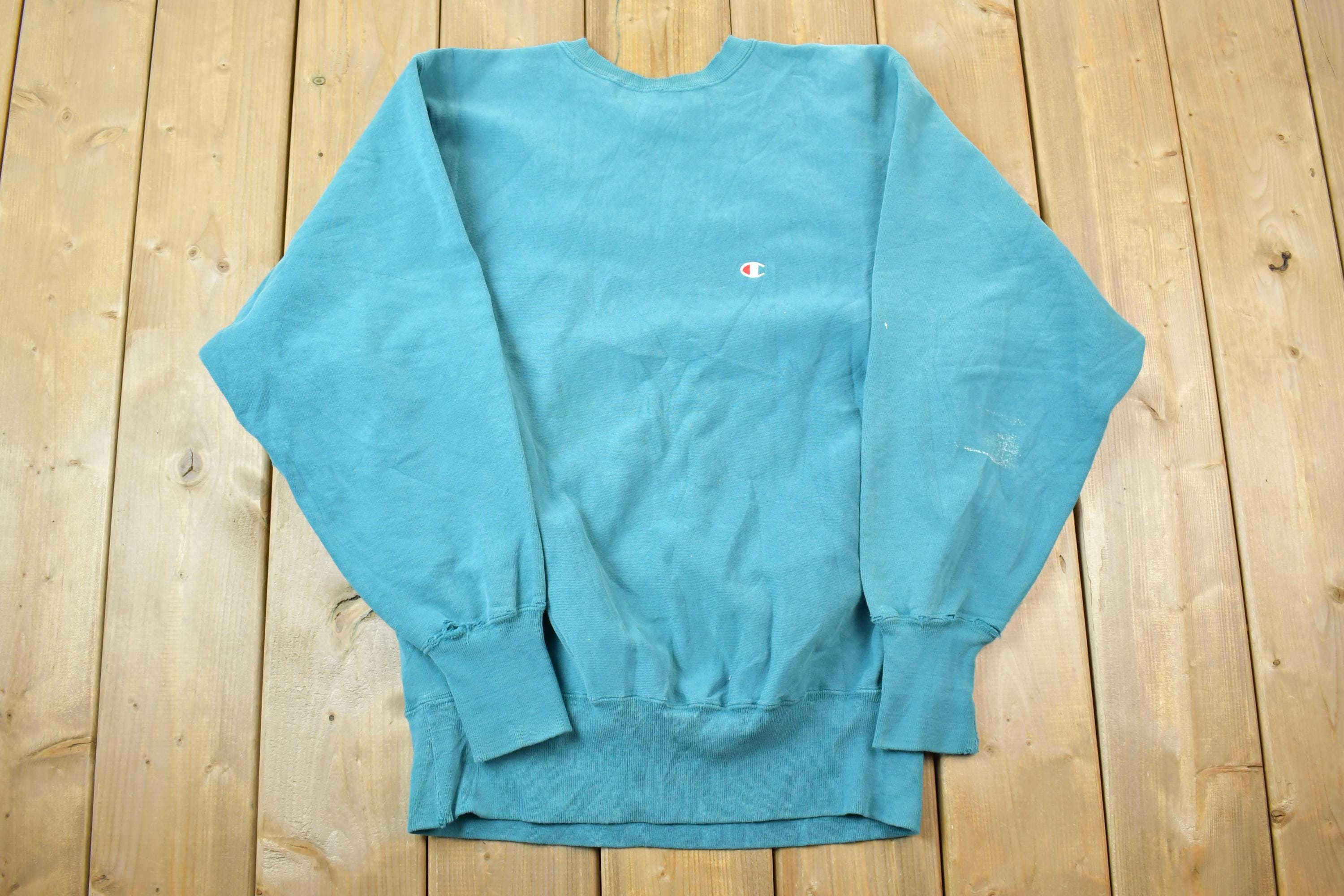Vintage 1990s Champion Reverse Weave Teal Sweatshirt