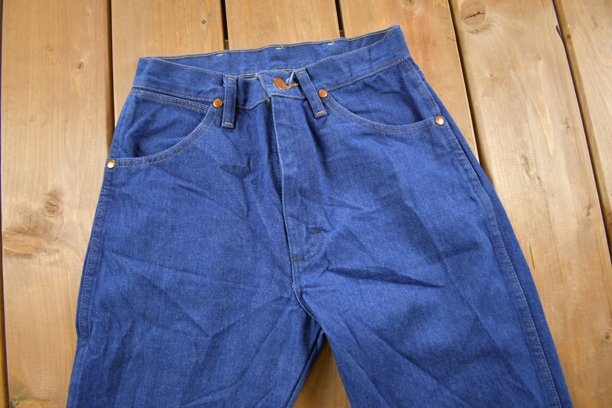 Vintage 1970s Wrangler Western Style Denim Jeans Size 26 x 30