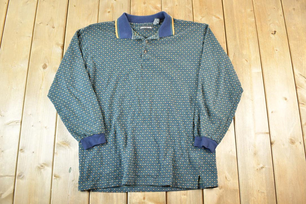 Vintage 1990s Pierre Cardin Collared Crewneck Sweatshirt Mens M