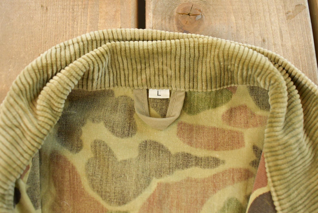Vintage 1970s Duck Camo Canvas Hunting Jacket Men's L