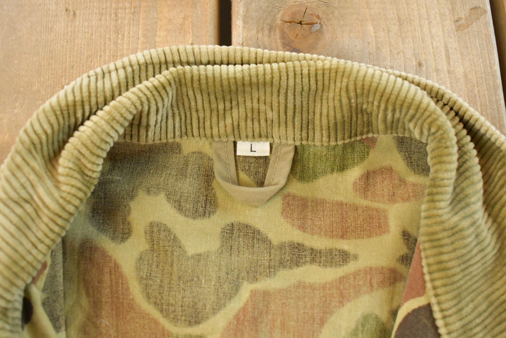 Vintage 1970s Duck Camo Canvas Hunting Jacket Men's L