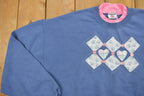 Vintage 1990s Heart Patchwork Cute Crewneck