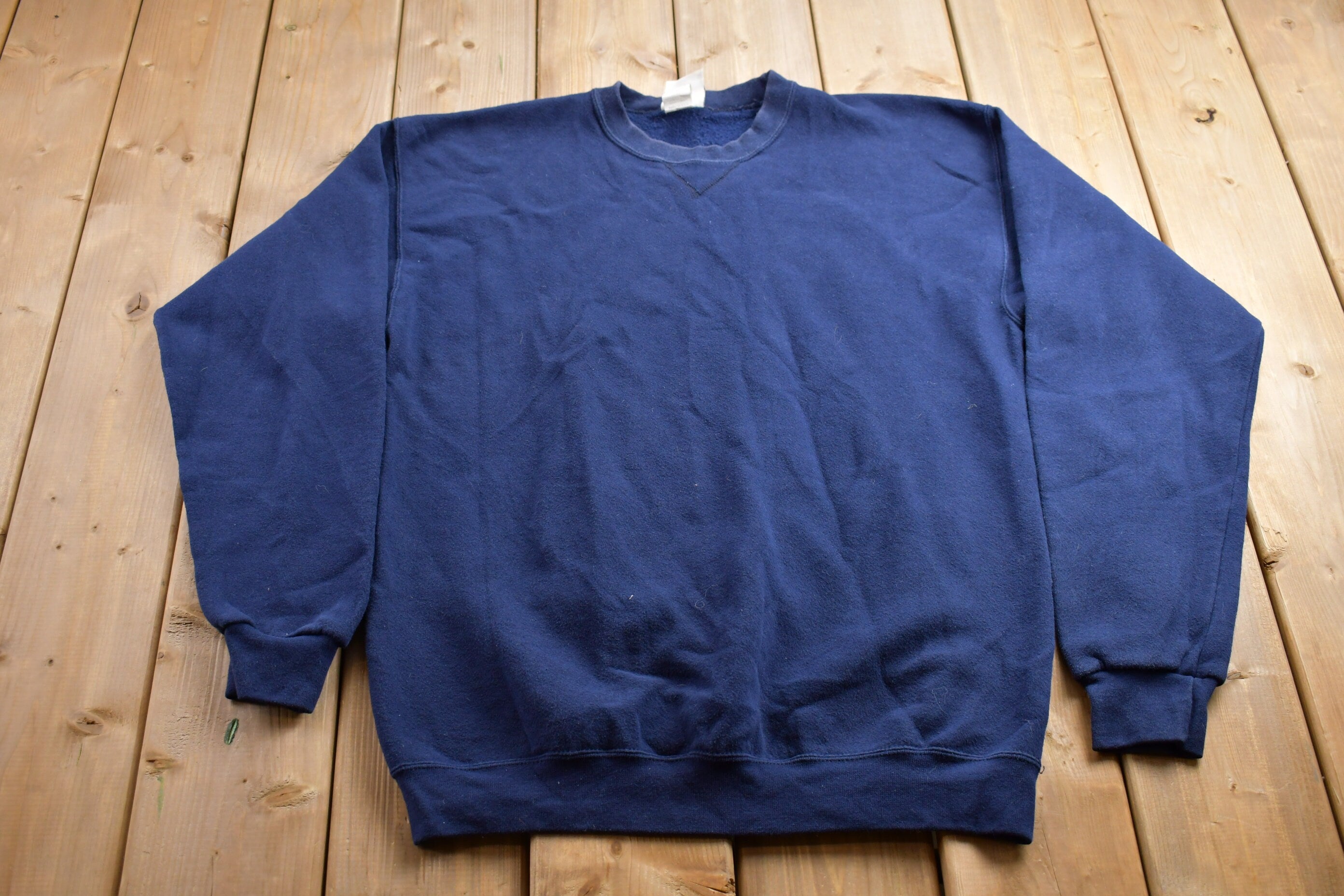 Vintage 1990s Bike Blank Navy Blue Crewneck Sweatshirt