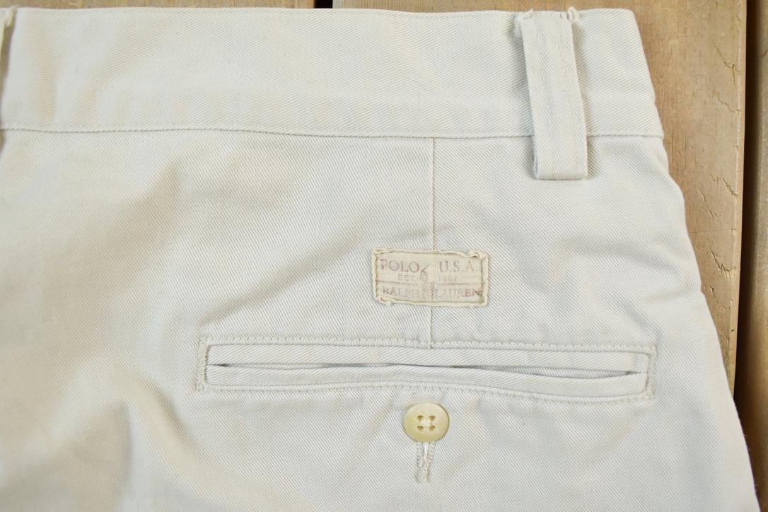 Vintage 1990s Polo By Ralph Lauren Chino Khaki Pants Size 32 x 32