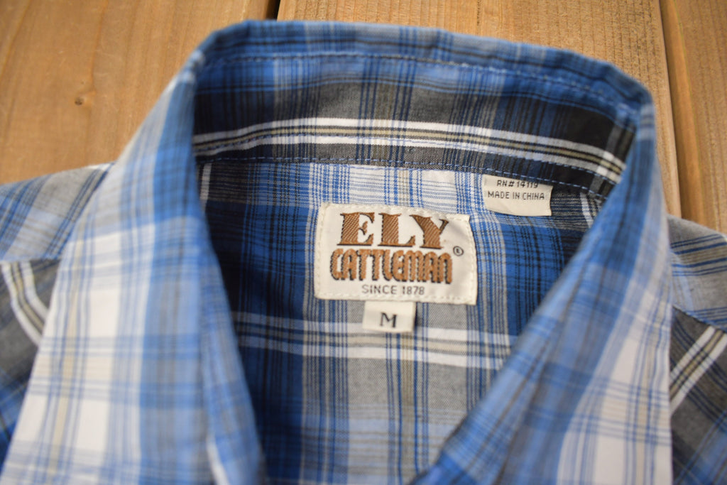Vintage 1990s Ely Cattleman Kids Plaid Flannel Button Up Shirt