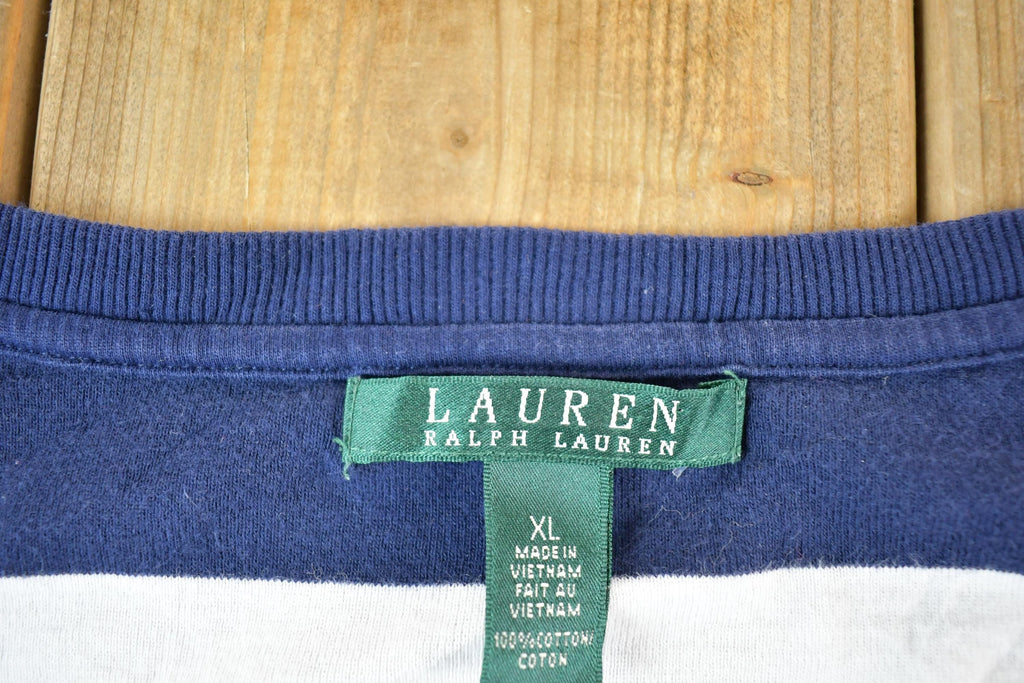 Vintage 1990s Lauren Ralph Lauren Striped Boating T-Shirt Women's XL
