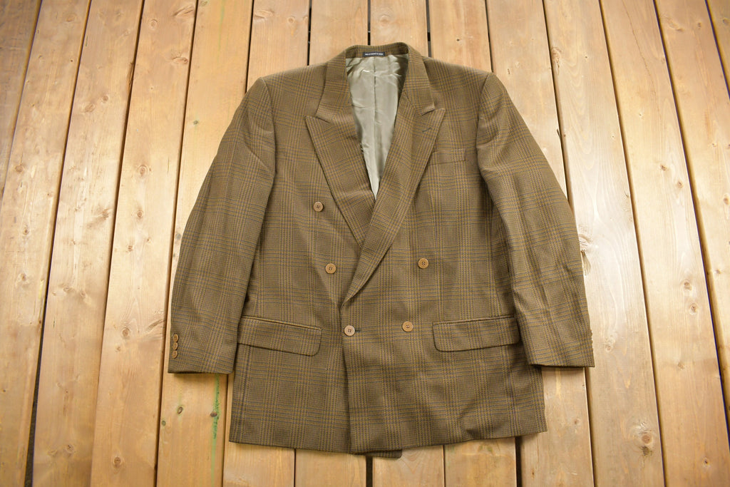 Vintage 1980s Plaid Wool Blazer