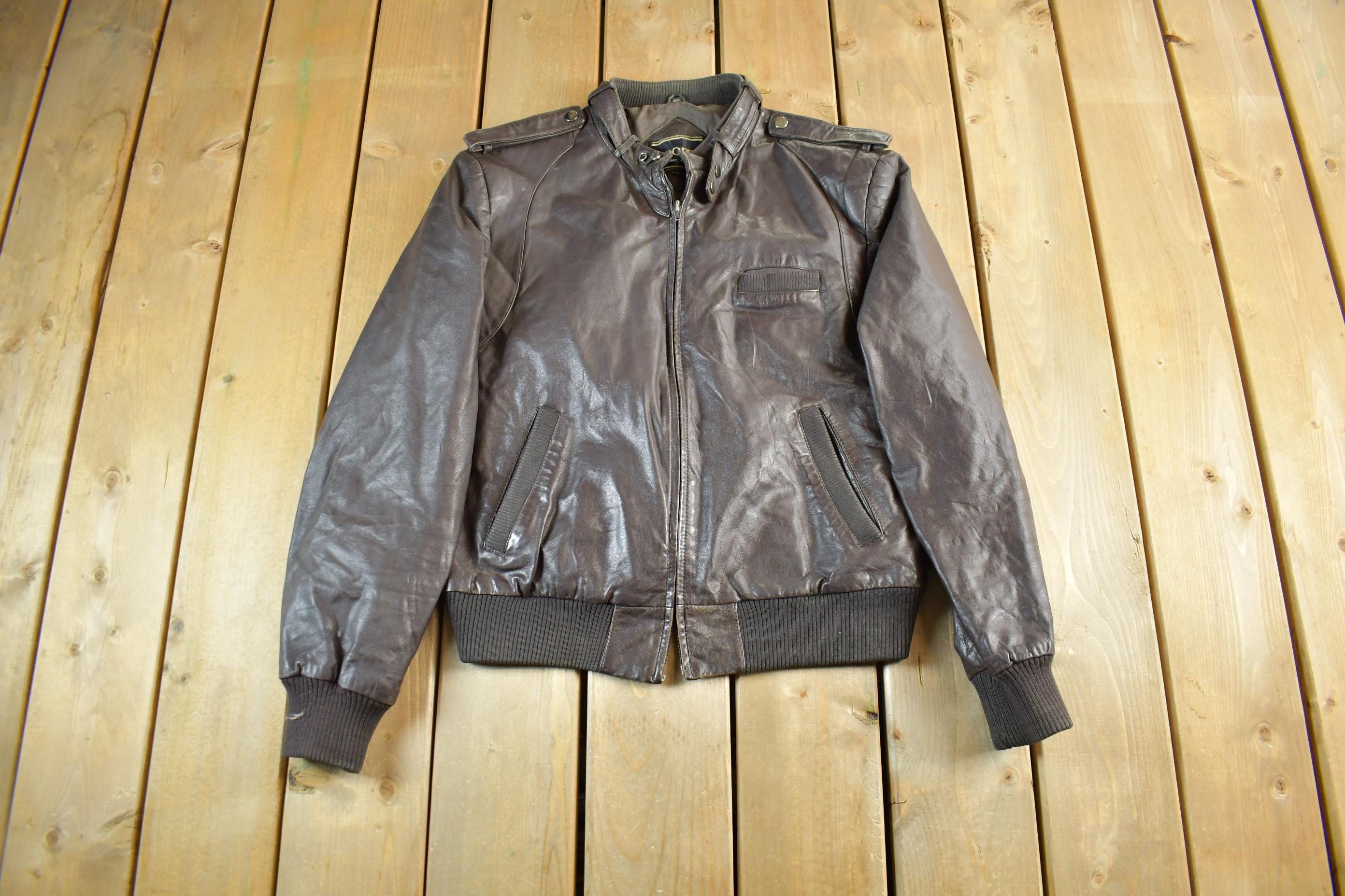 Vintage 1990s Cooper Leather Moto Cafe Biker Jacket Men's Medium
