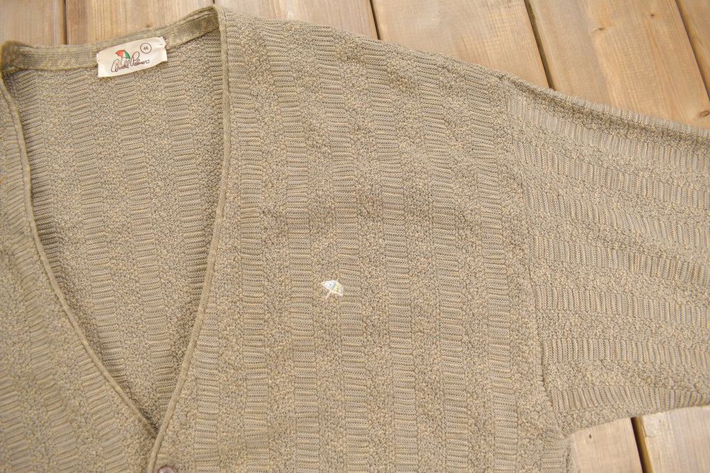 Vintage 1980s Arnold Palmer Robert Bruce Knit Cardigan Sweater