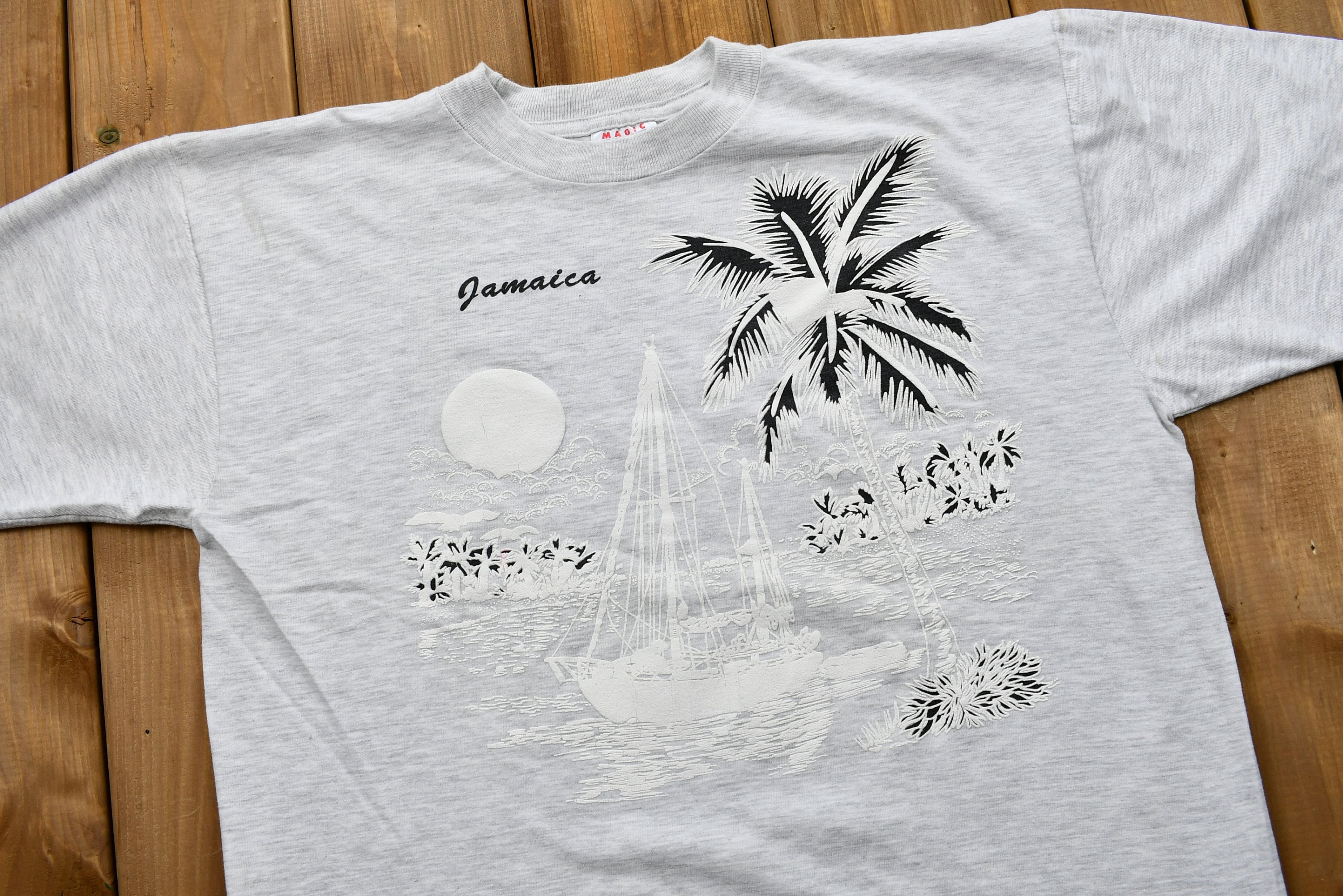 Vintage 1990s Distressed Jamaica Souvenir T-Shirt  Single Stitch  90s Streetwear  Made In USA  Vacation Tee  Travel & Tourism