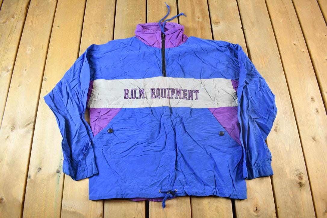 Vintage 1990s B.U.M. Equipment Color Block Windbreaker