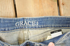 Vintage Deadstock Y2K Grace In LA Bedazzled Bootcut Low Rise Jeans Women's Size 26 x 31