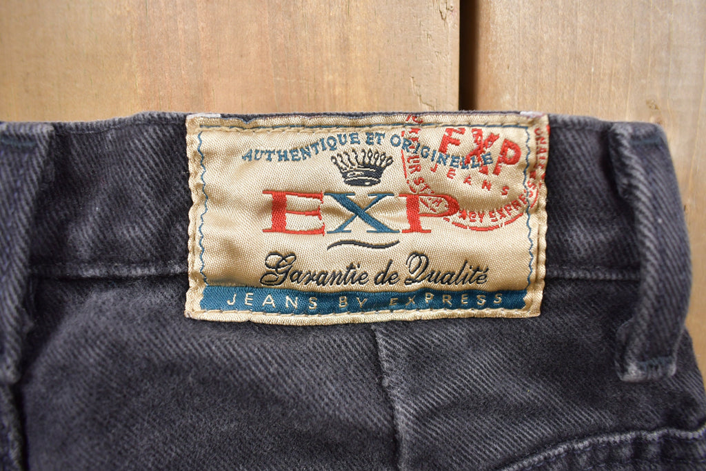Vintage 1990s EXP Express High-Waisted Black Denim Jeans Size 32 x 31