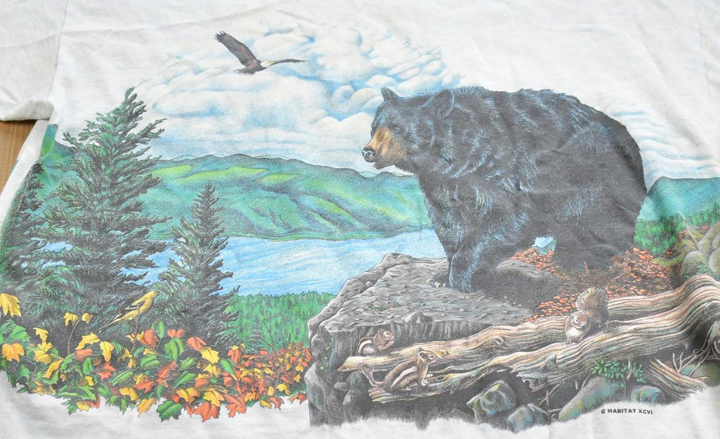 Vintage 1996 Black Bear Great Smokey Mountains Wrap Around Graphic T-Shirt