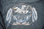 Vintage 1990s Wolf And Hawk Nature Crewneck Long sleeve Shirt Men's L