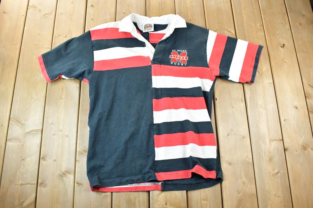 Vintage 1990s Barbarian ST Mark's Lions Rugby Button Up Shirt
