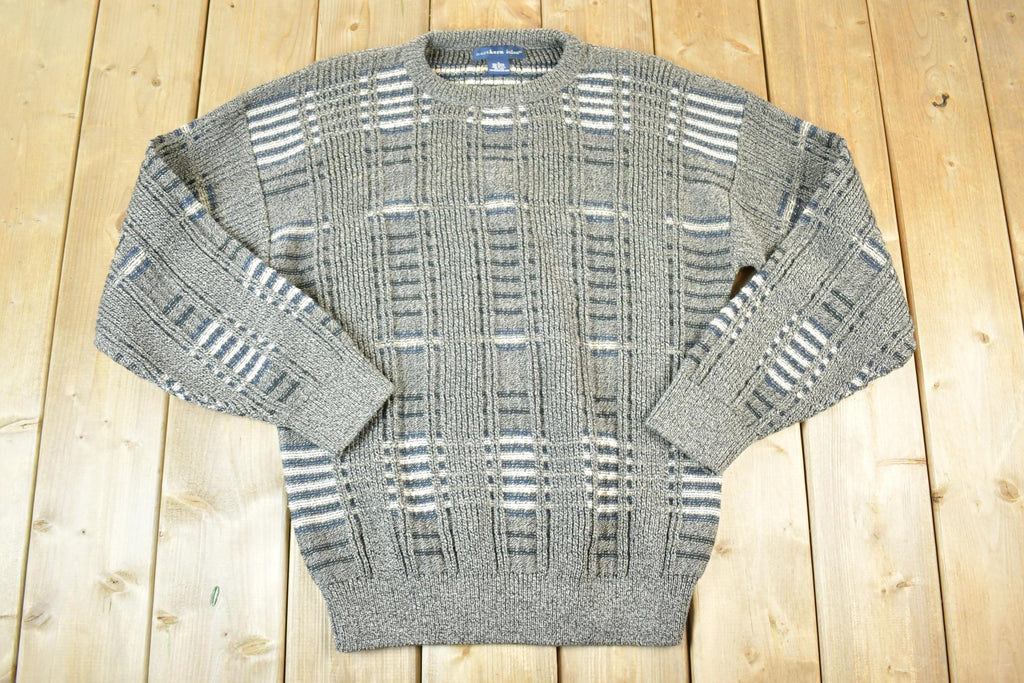 Vintage 1990s Northern Isles Knit Abstract Pattern Crewneck Sweater Mens M