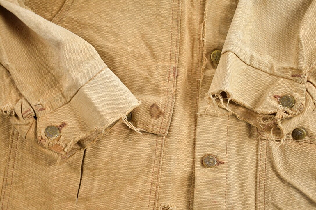 Vintage 1960s Key Imperial Canvas Hunting Jacket / Made In USA / Bone Dry / True Vintage / Streetwear / Hunting Jacket / Distressed