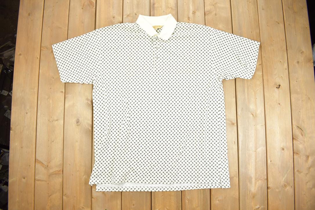 Vintage 1980s Aziano Geometric Polo Shirt