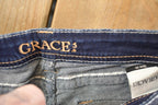Vintage Deadstock Y2K Grace In LA Bedazzled Bootcut Low Rise Jeans Women's Size 26 x 32