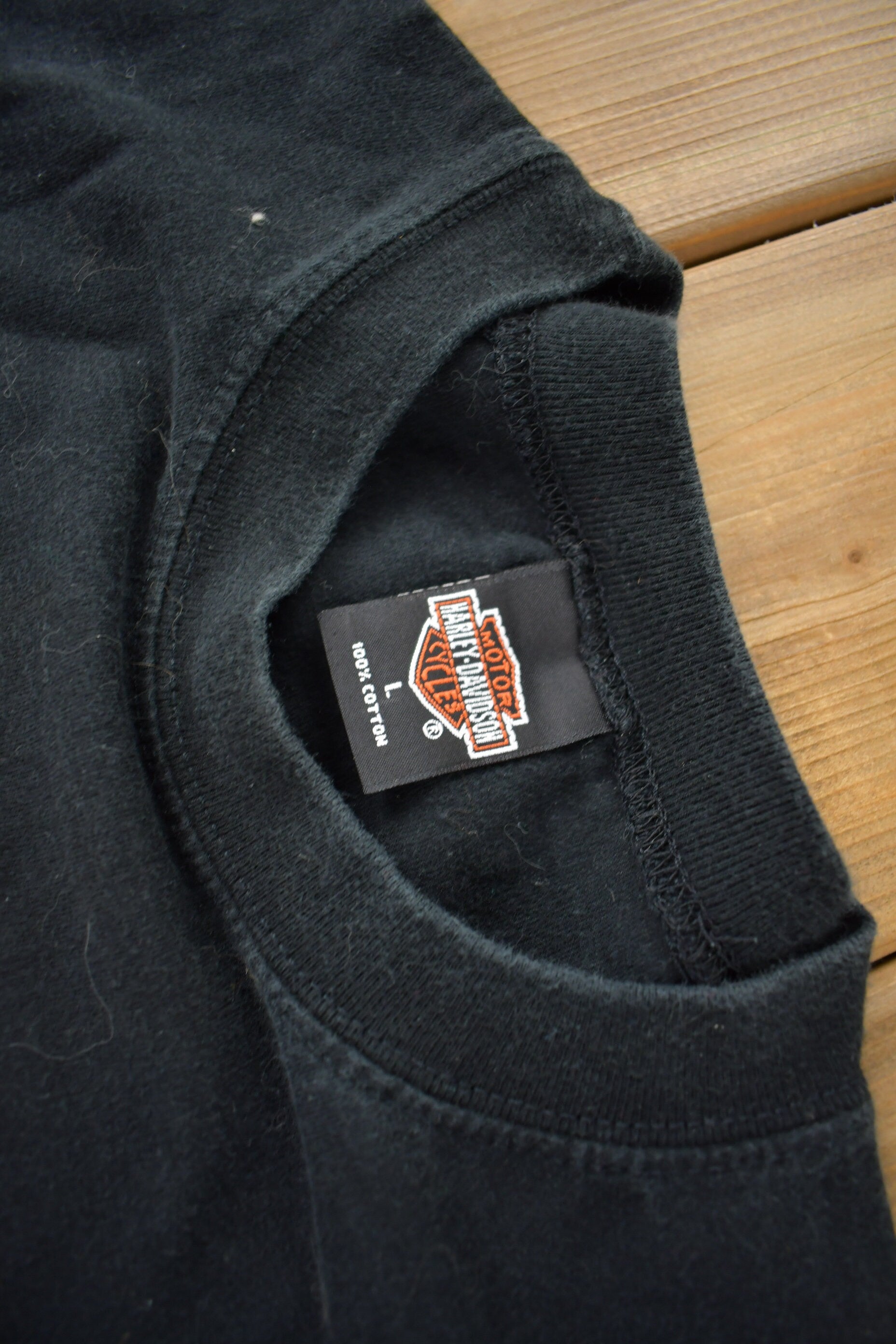 Vintage 1990s Caraibes Motorcycles Harley Davidson GUADELOUPE Graphic T-Shirt