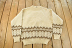 Vintage 1970s Knitting Mill Hekla Nordic Wool Knit Sweater Men's Medium