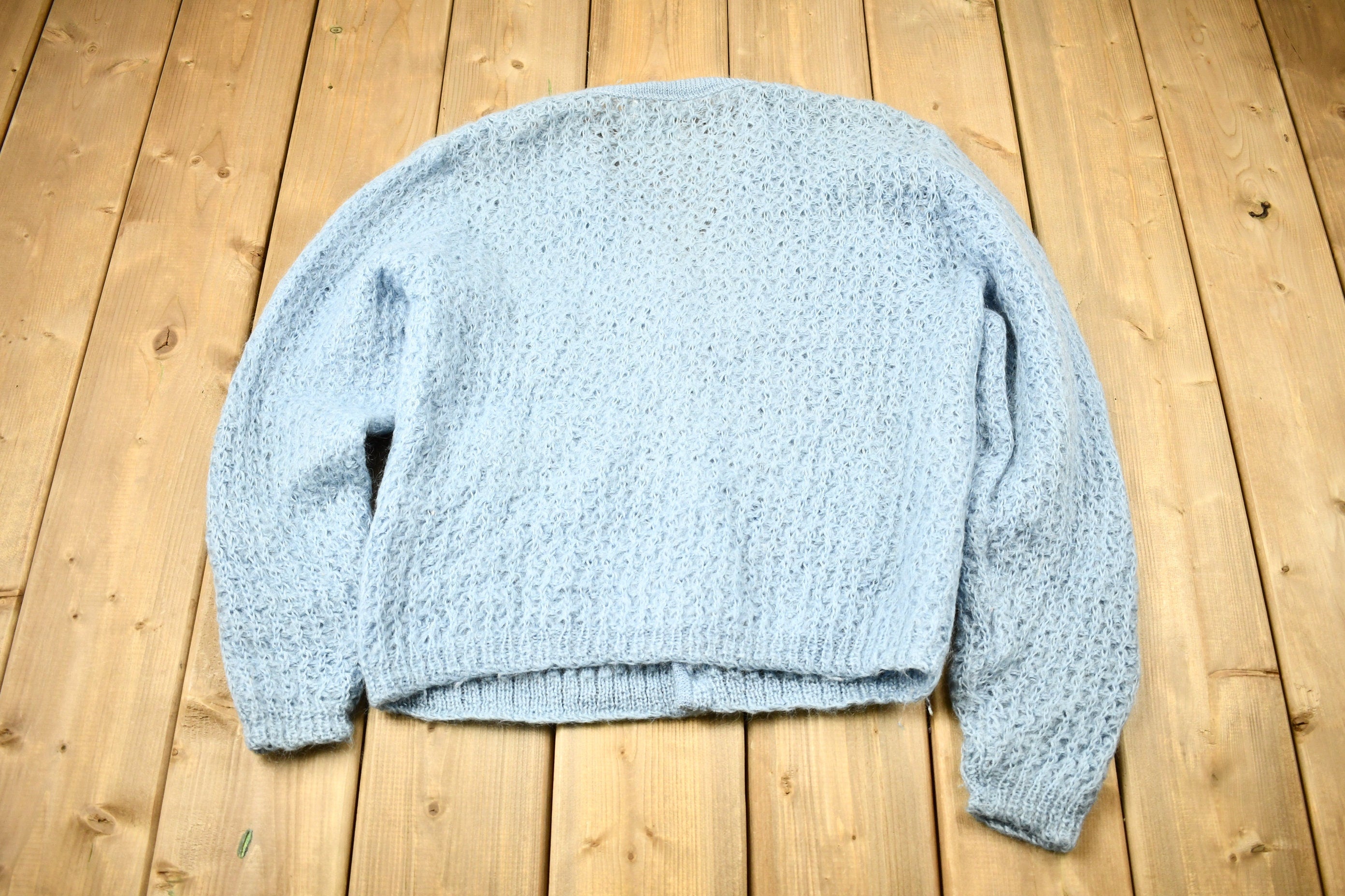 Vintage 1960s Mohair & Wool Knitted Cardigan Sweater