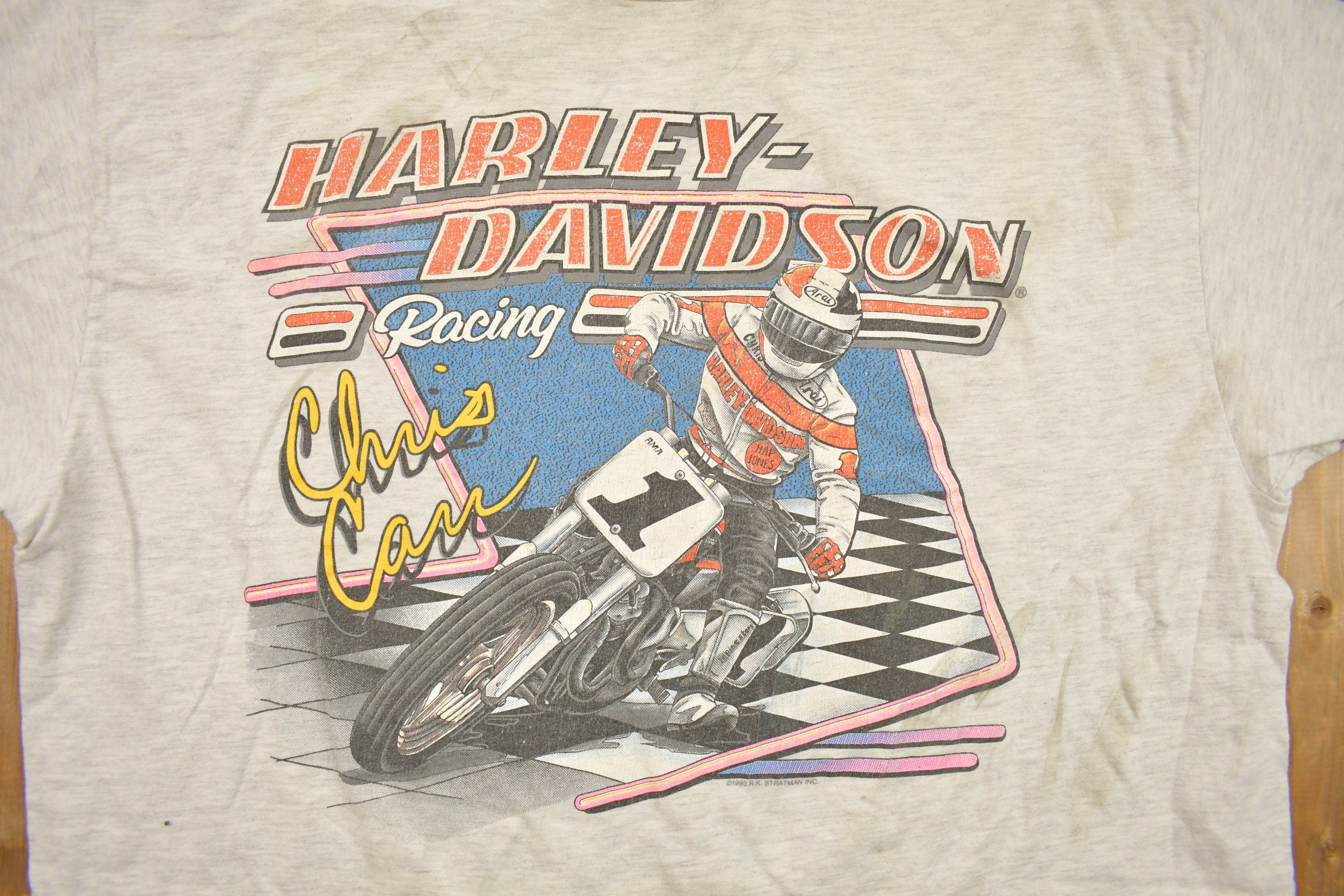 Vintage 1993 Harley Davidson Motorcycle Racing T-Shirt
