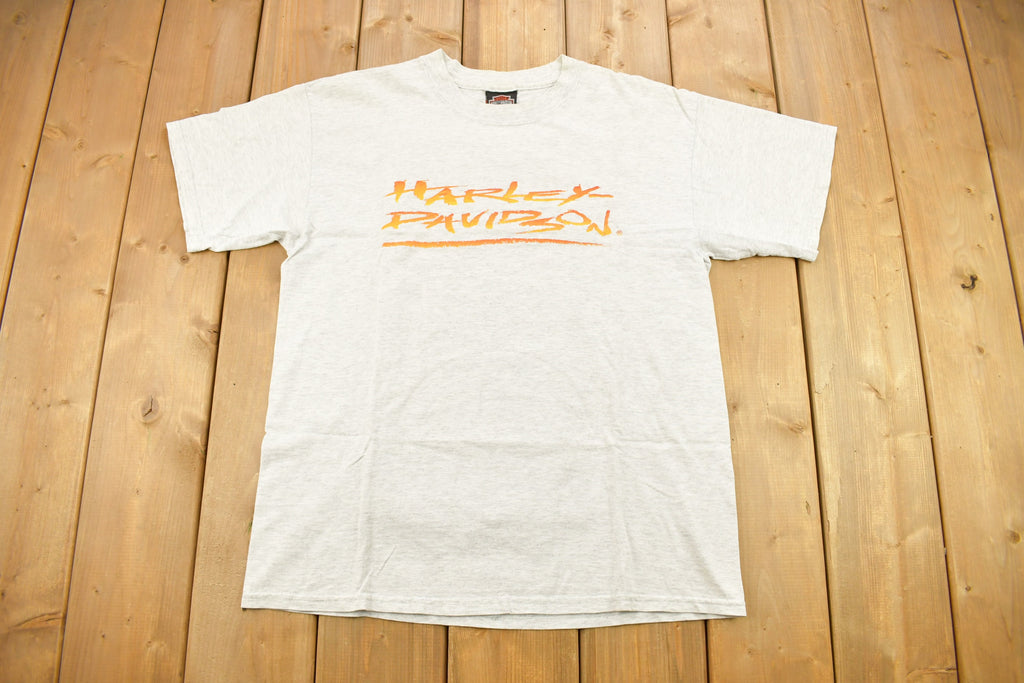 Vintage 1990s Lethbridge Harley Davidson Alberta Canada T-Shirt Made In Canada