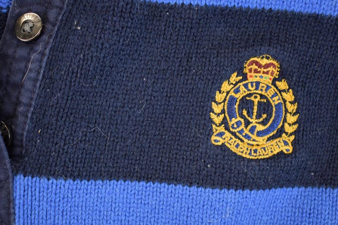 Vintage 1990s Ralph Lauren Quarter Button Knit Crewneck Sweater Men's S