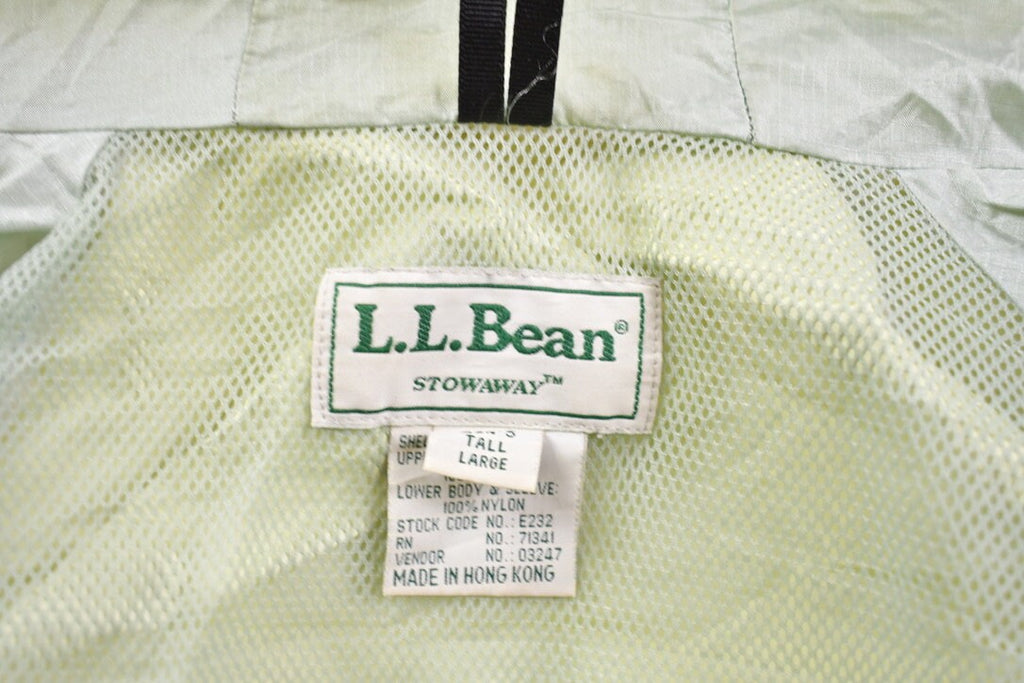 Vintage 1990s LL Bean Stowaway Hooded Raincoat
