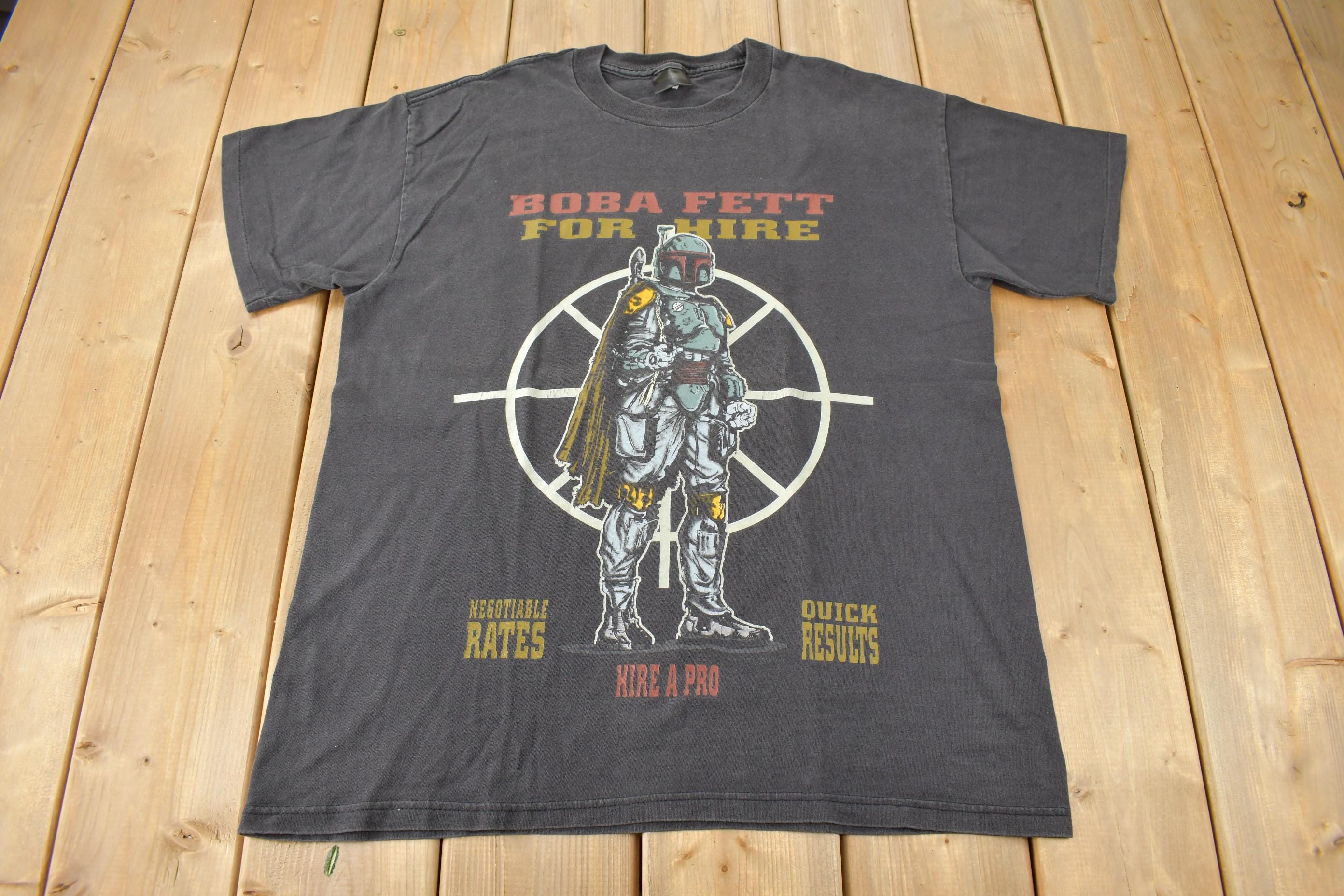 Vintage 1995 Star Wars Boba Fett For Hire Graphic T-Shirt Size XL Made In USA Single Stitch